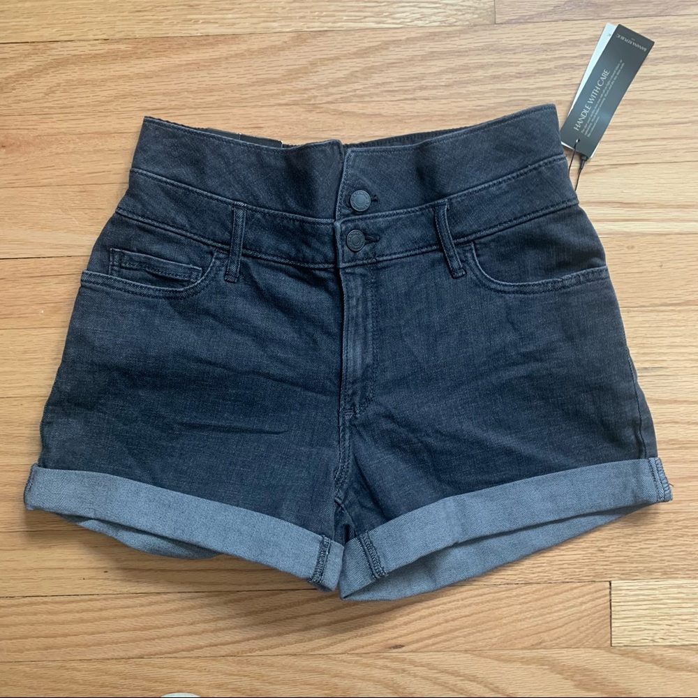 NWT Banana Republic Black High Rise Black Denim Shorts Petite Size 2 Petite